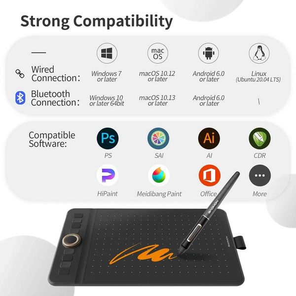 2025 GAOMON WH851 Wireless Graphics Tablet Bluetooth 5.0 Connection 16K Levels Pen Pressure 8x5 Inch Drawing Tablet Android Supported X2507041