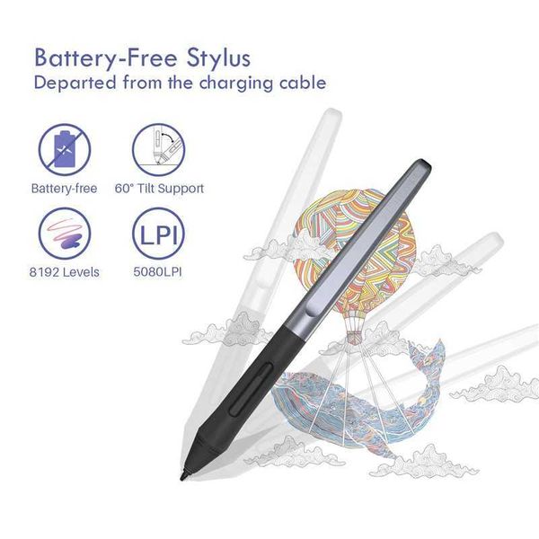 HUION H950P Ultrathin Graphic Tablet Digital Tablets Professional Drawing Pen Tablet with Battery-Free Stylus X2507041