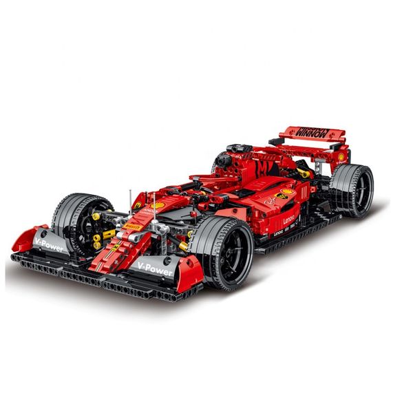 1200 PCS Race Car Building Kit Engineering Toy Brick Block Red F1 Car Building Blocks for Children Christmas Gift
