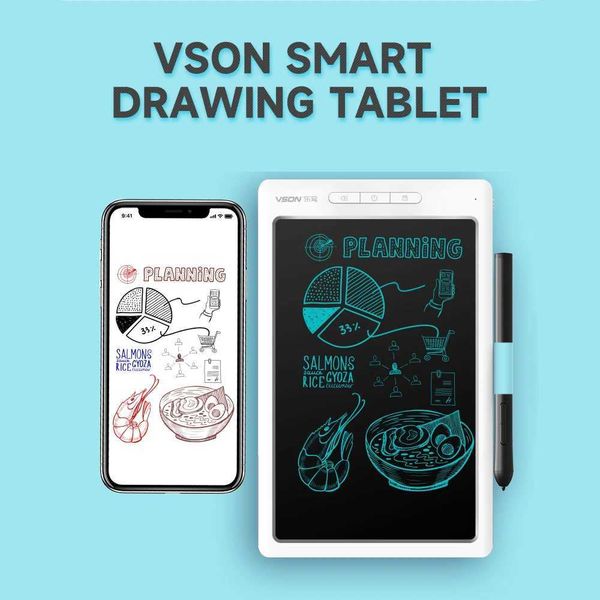 VSON Smart Graphics Tablet Digital Drawing Tablet 8192 Levels Pressure Sensitivity Synchronous Notes Transmission White X250704