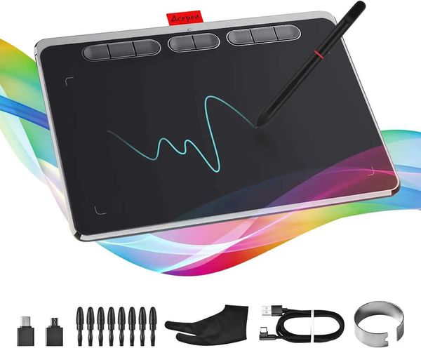 HavaPen ap960 9X5-inch artistic digital drawing tablet featuring tilt and radial functions equipped with 8 shortcut keys X250704