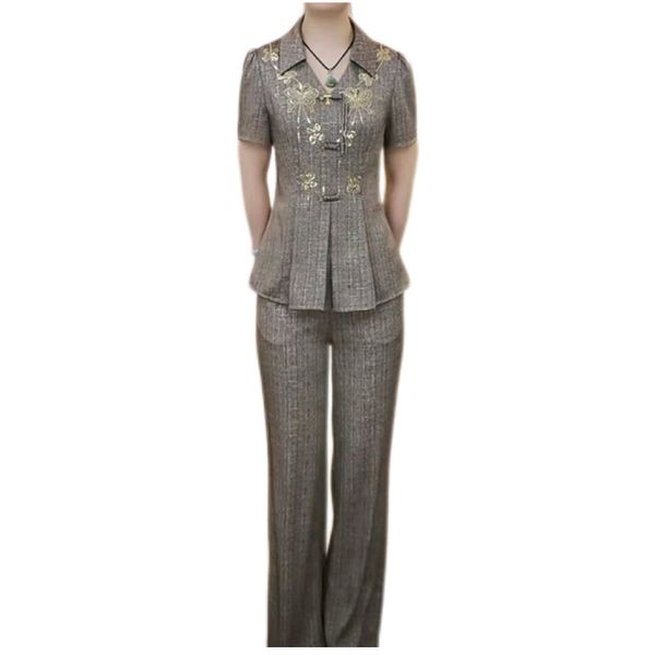 Qianyige professional dry temperament suit female 2025 new fashion ageing Yangqi new Chinese national wind two-piece suit