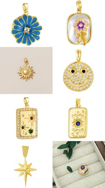 

In Stock New Stlye Multiple 2025 Stainless Steel Zircon Pearl Sunflower Pendant Personality Exaggeration Trend Necklace Attachment Wholesale