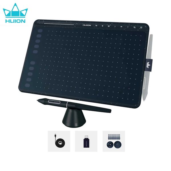 HUION Graphics Tablet HS611 10x6 Inch Drawing Tablet 3 Color with 18 Express Keys Music Touch Bar Battery-Free Digital Pen X250704