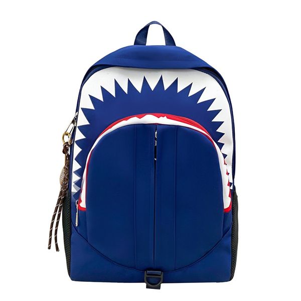 casual Backpack Travel Student College Style Large Mouth Shark Canvas 230615