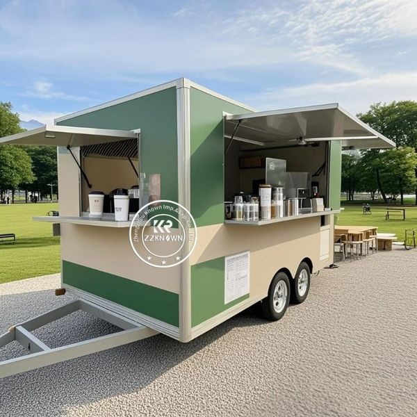 

Europe Standard customization Retro Food Trailer Ice Cream BBQ Hot Dog Pizza Food Cart with Full Kitchen