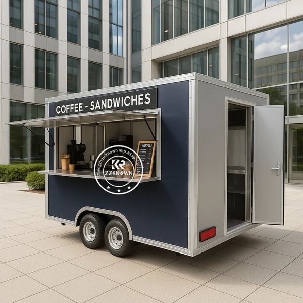 

Camper Trailer House Mobile Kitchen Box Trailer Food Cart Juice Bar Truck Snack Cart Campervan Trailer in Sale