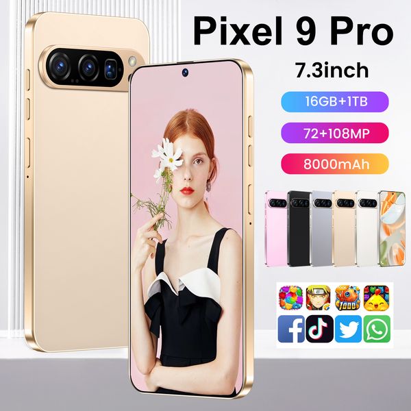 New Original Pixel 9 Pro 16GB+1TB 5G Smartphone Android 14 Perforated 7.3-inch Large Screen Unlock Touch Screen 10 Core 72+108MP HD Display Face Recognition