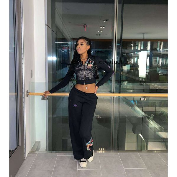 

ed Womens Tracksuit Pattern Letter Print Fashion Sports Spring Summer Slim Short Zip Hooded Sweatshirt Casual Loose Sweatpants Two Piece Set Women 2a4, A3