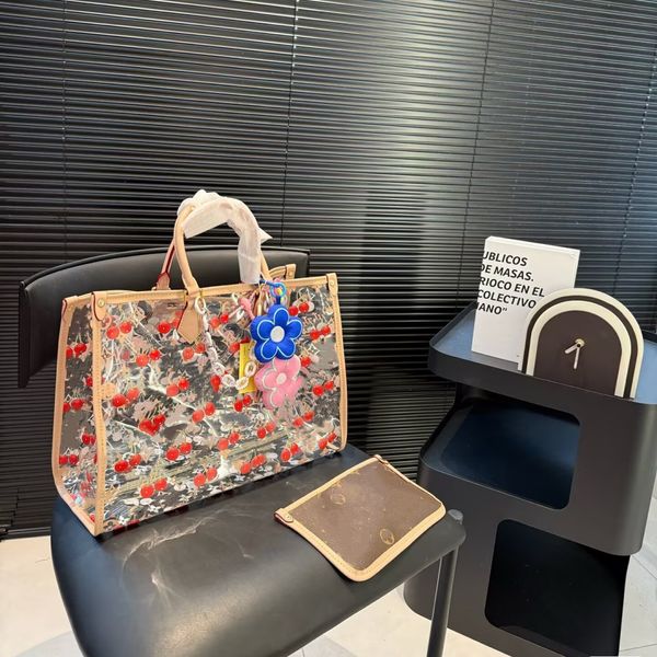 

Women Transparent 45678218 Tote Printing Jelly Beach Bags Designer Clear Classic Flowers Handbag Female Shoulder Bag Handbags Totes Crossbody Shopping, P2