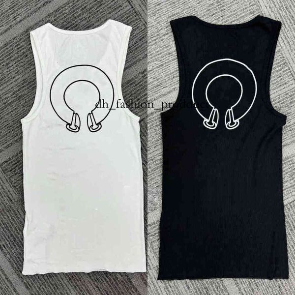 

chrome tank Designers shirt Mens Womens Shirts summer Loose Fashion Tops Man Tees Cotton Casual Printed High Street Clothing b65, Black