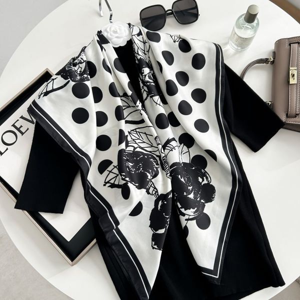 

90x90 Silk Scarves for Women - Trendy Prints, Ideal for Daily Outfit Upgrades