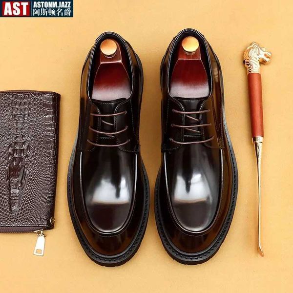 Genuine Leather Mens Formal Shoes Handmade Classic Whole Cut Oxfords Business Lace-up Plain Toe Wedding Dress Shoes for Men W250705