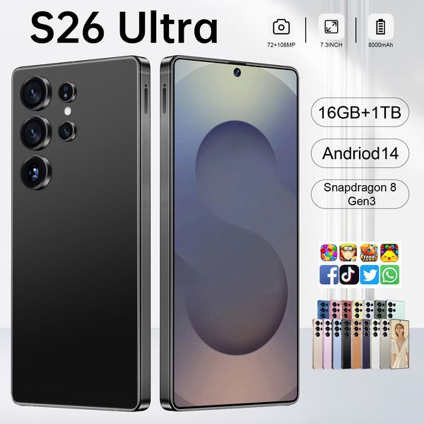 S25 S26 Ultra Original Global Unlock 7.3-inch 16GB+1TB Gaming Unlock SIM Card Dual standby Phone 5G Android Smartphone Facial Unlock 10 Core Gaming Phone