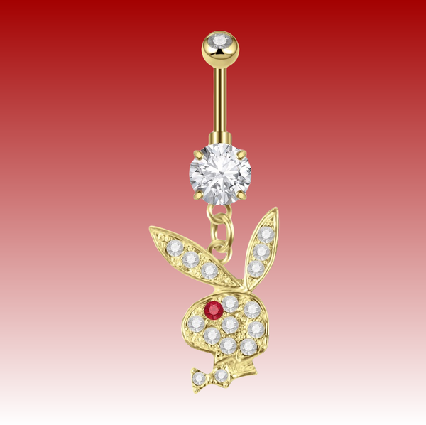 

1pc 13 Types of Rabbit Stainless Steel Belly Button Rings for Women, Fashion Body Piercing Jewelry