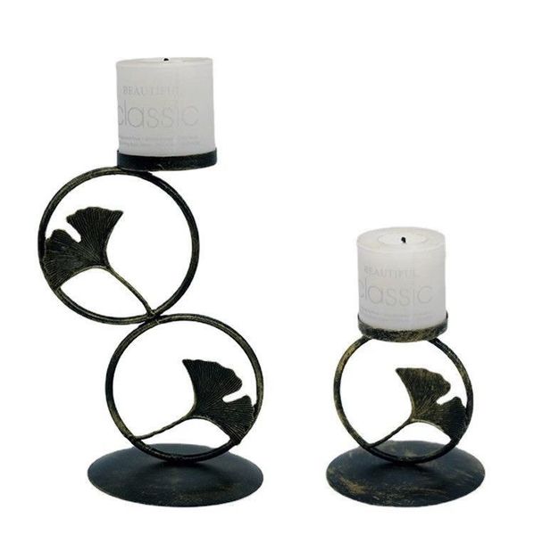 

Wrought iron creative Nordic vintage gold candle holder ornaments ornaments, candle ware scene decoration props, table ornaments