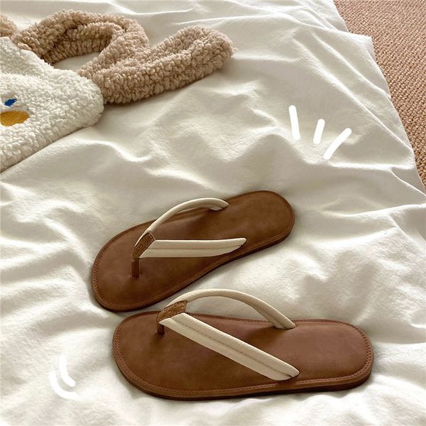 

korean style womens cool slipon sandals with comfortable insole design, Beige