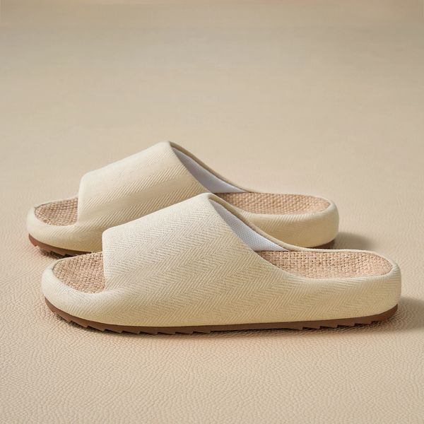 

womens linen slippers with odor proof sweat absorbent features perfect summer footwear, Brick red
