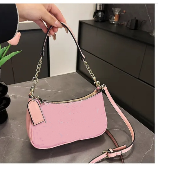 

Small Handbags Fashion New Underarm Designer Women Shoulder Bag Soft Teri Hobo Half-moon Ladies Baguette Chain Strap Croissant Bags Pink, Red