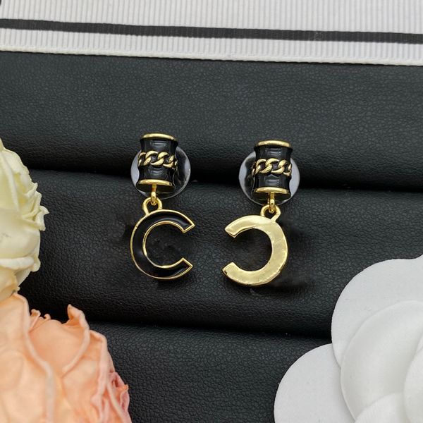 

Designer Earrings Luxury Crystal Enamel Letter Earrings Gold Plated Silver Plated Earrings Flowers Brass Copper Seal Women Men Party Fashion Jewelry