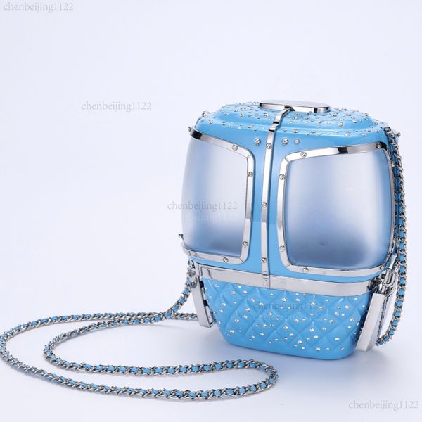 

99A Top designer handbags, featuring acrylic boxes and stainless steel cable car shapes, exquisite pure steel hardware, handbags, single-shoulder bags. Crossbody bag, Four