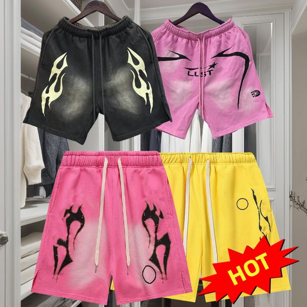 Hellshorts Designer Shorts Man Interest Print Oversize Casual Streetwear Luxury Hip Hop Cotton High Quality Sweatpants