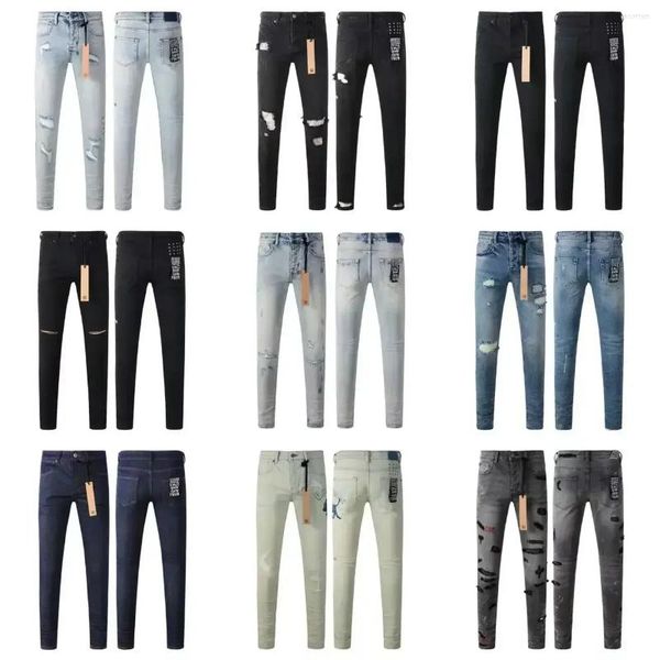 

Men's Jeans High Quality Cross Jeanss American Street Vintage Fringe Ripped Men Fashion Elastic Slim Low Rise, A9