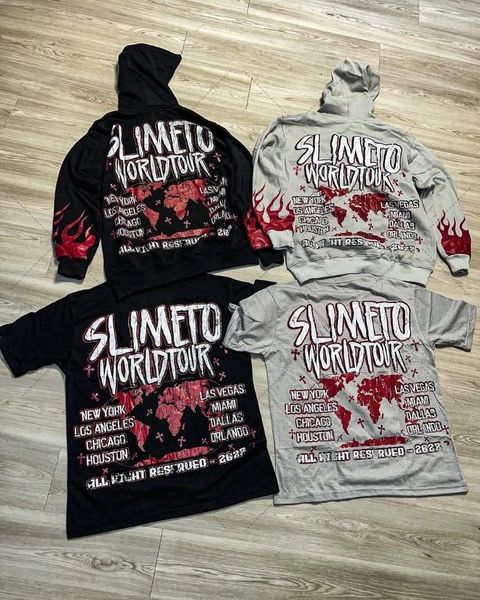 

Men's Hoodies 2025 High Street Gothic Harajuku Trendy Streetwear Men American Retro Flame Print Hoodie Hip-Hop Punk Oversized Sweatshirt, Aa