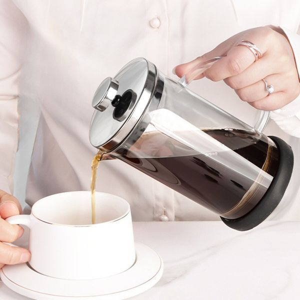 350-1000ml Stainless Steel Glass Coffee Maker French Press Coffee Pot Heat Resistant Borosilicate Glass Tea Pot Kitchen Tools