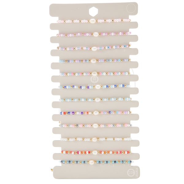 12pcs/set Beaded Braided Rope Bracelet Set Handmade Adjustable Bracelets For Women Fashion Jewelry