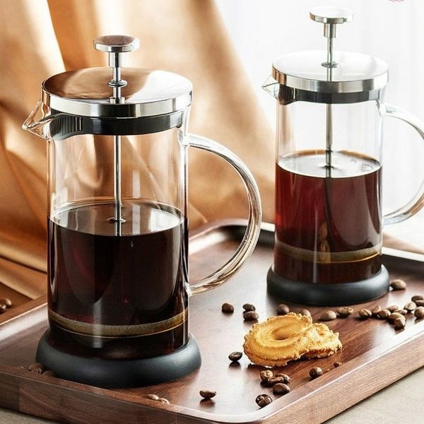 350-1000ml Stainless Steel Glass Coffee Maker French Press Coffee Pot Heat Resistant Borosilicate Glass Tea Pot Kitchen Tools