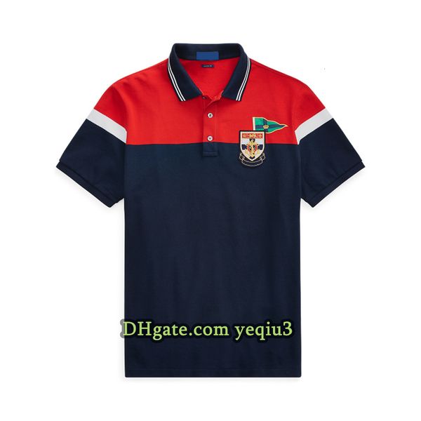 

Men Fashion Lapel T Shirt Small Horse Designer Tee Embroidered Style Short Sleeve Solid Classic Casual Street Look, 8087-black