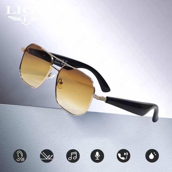 

LIGE wireless smart glasses polarized Wireless sunglasses sports smart glasses built-in microphone open music speaker wireless call music control AI translation