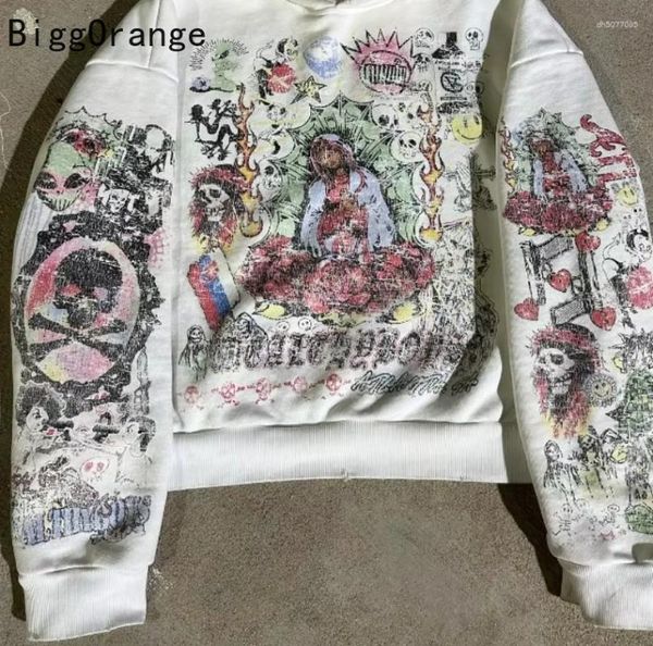 

Men' Hoodies Hoodie Gothic Unique Design Pullover Retro Style Men And Women Same Casual Loose Limited Time Sale Couple Shirt, White