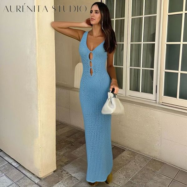 Kim Kardashian Casual Dress Knitted Slip Midi Dress 2025s Summer Dress Sleeveless Slimming Beach Vacation Fashion Hollow Out Kendall Kardashian tank top dress