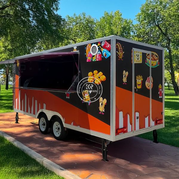 

Stainless Steel Custom Mobile Concession Trailer BBQ Restaurant Hot dog pizza Ice Cream Food Truck
