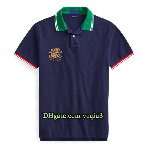 

Small Horse Embroidered Designer T Shirt for Men Lapel Neck Casual Fashion Tee Summer Solid Color Stylish Daily Wear, 8086-royal blue