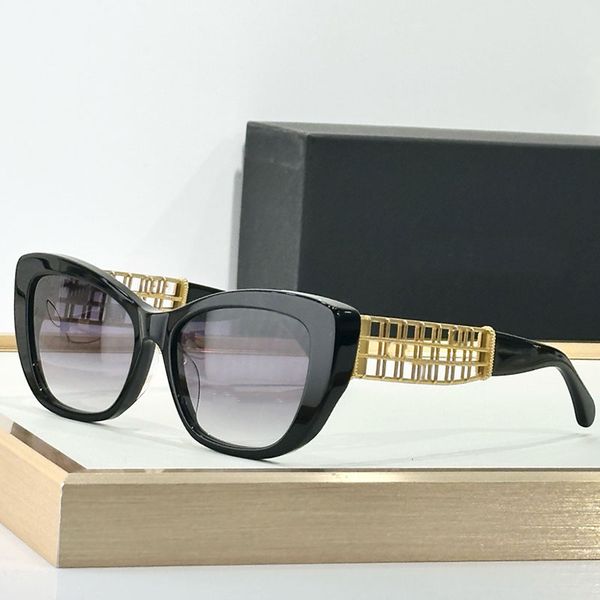 

CAT EYE SUNGLASSES 9169 Women Grey Gradient CatEye Eyeglass Designer Metal Woven Hollow Glasses UV400 Protective Womens Vacation Sunglasses