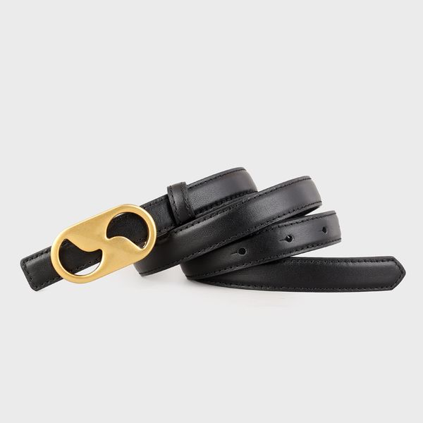 

Women's genuine leather high-end versatile belt with fashionable cowhide smooth snap waistband, light luxury style, 2*100cm