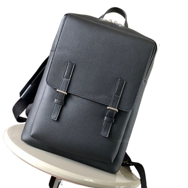 

The 99A designer has created a soft-grain cowhide military backpack with a dual shoulder strap. The inner compartment can accommodate a laptop and is perfect for travel., Three