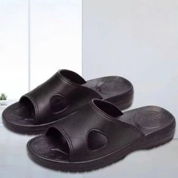 

ESD Factory Black Slip Resistant Footwear for Workshops Made of Durable PU Leather