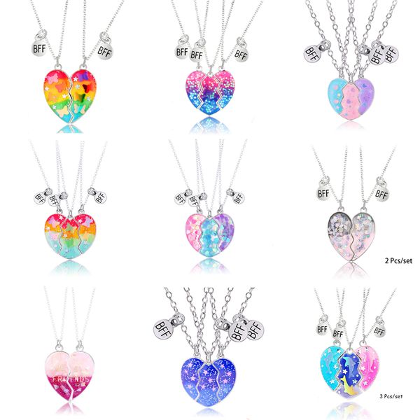 3 Pcs/Set Best Friend Magnet Pendant Necklace Creative Pentagram Alloy Accessories Friendship Necklace Best Friend Alloy Pendant