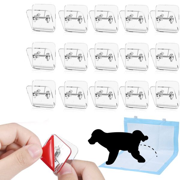 4/6Pcs Wall Pee Pad Holder Clear Dog Potty Training Pad Holder Invisible Puppy Pad Holder Sticky Pee Pad Wall Clips