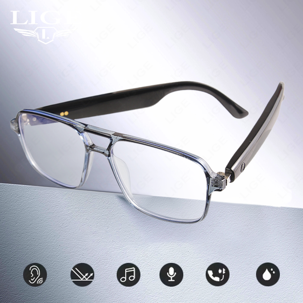 

LIGE Wireless Smart sunglasses,UV protection, voice control Wireless call music control Double-beam color-changing glasses Outdoor sports glasses