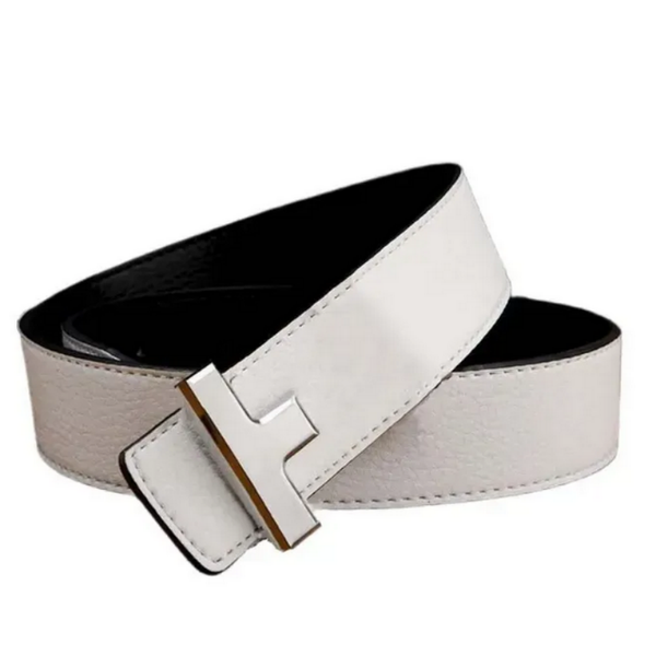 

Men's and women's universal genuine leather belt - Elegant designer belt suitable for both business and casual wear, with durable metal buckle, 2-4*105cm