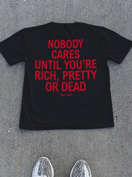 

Women's T Shirts Men Women Fitted Short Sleeve Cotton T-Shirt With Letter Print Streetwear Top Outdoor Activities In Summer/Autumn Casual, A2