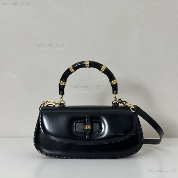 

99A Premium Designer Bamboo-Strapped Handbag for Tote or Shoulder Carry, featuring the fashionable and casual style of imported sheepskin, is presented to perfection., Two
