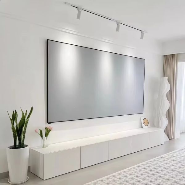 2025120 Inch 8K Flexible Projector Screen Fixed Frame Projection Wall Mounted Anti-Light In 3 Directions