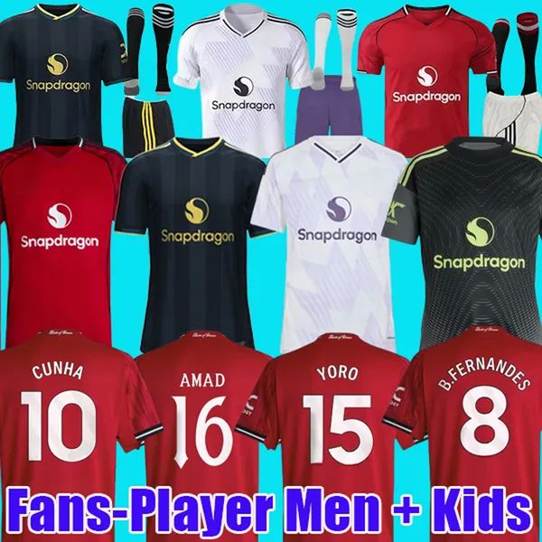 

CUNHA 25 26 Soccer Jerseys GARNACHO HOJLUN MARTINEZ CASEMIRO football shirts B. FERNANES men kids kits MAINOO ZIRKZEE Pre match goalkeeper 1991 Training Pre Match, Men third epl