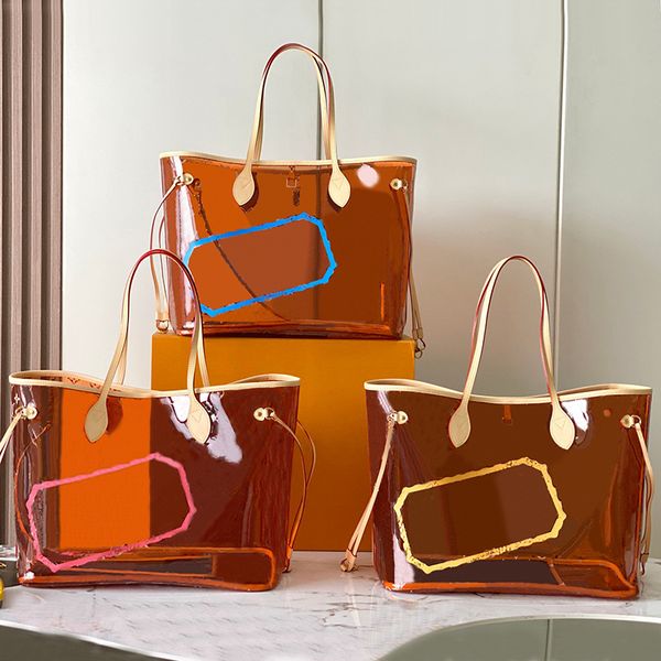 

Semi-Transparent The 2025 High Quality 45678218 Tote Purses Designer Woman Handbag Women Bags Travel Beach Bag, Yellow